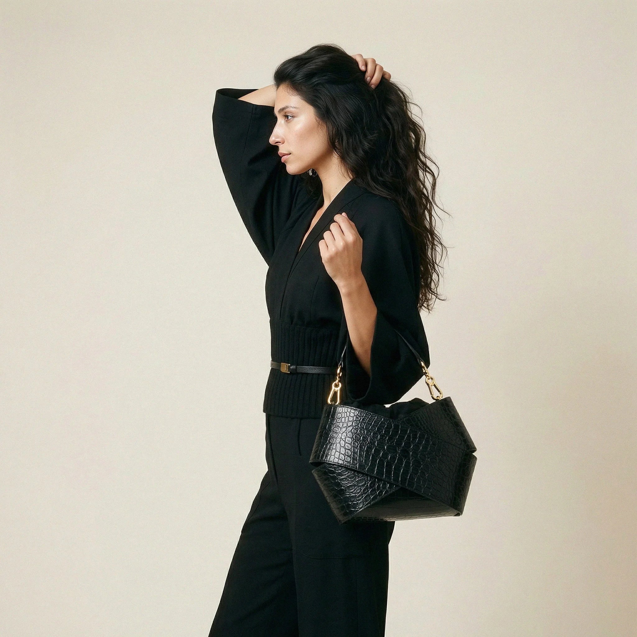 PANNA No.5 | black - Crocodile "limited edition" - shipping within 2 days -2