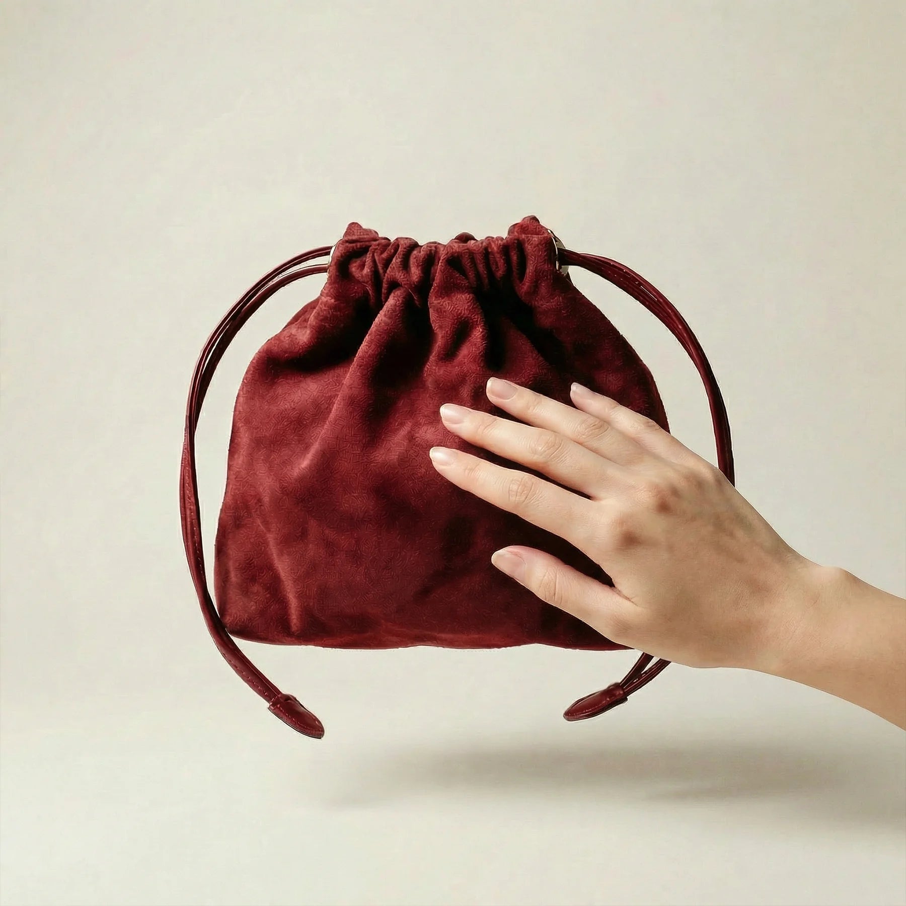 Woreczek do Panna 5 | zamsz - burgund -4