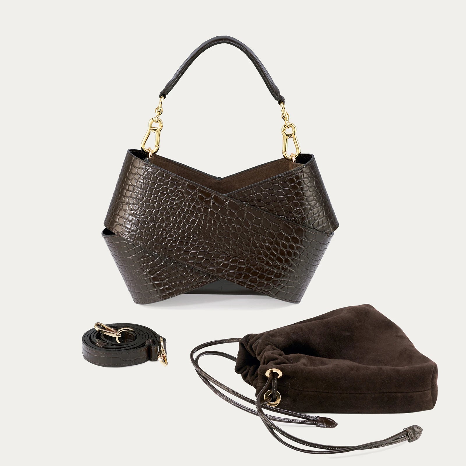 Miss V | Walnuss - Wildledertasche