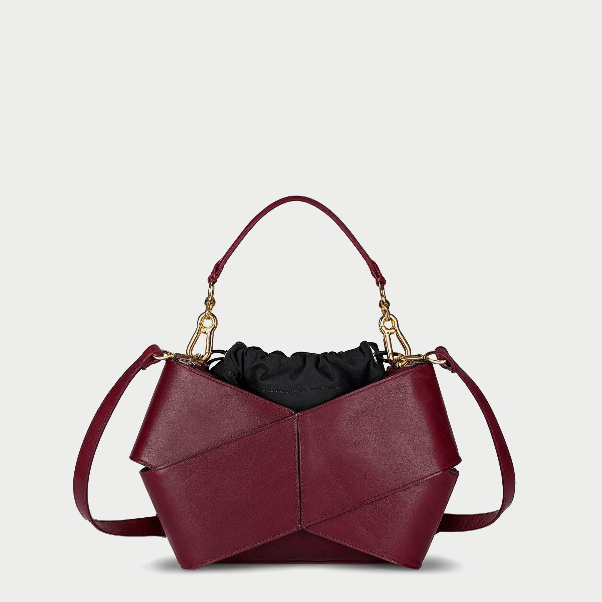 Miss V | Burgund - Wildledertasche - Schwarz